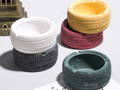 Gạt tàn thuốc hình lốp xe giả cổ [ĐK9cm - Nhiều màu] GATTAN-02