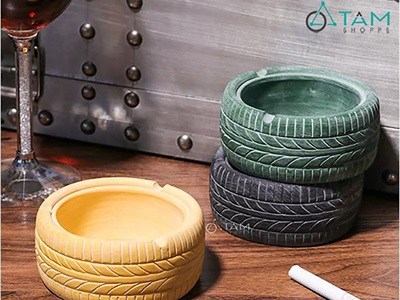 Gạt tàn thuốc hình lốp xe giả cổ [ĐK9cm - Nhiều màu] GATTAN-02