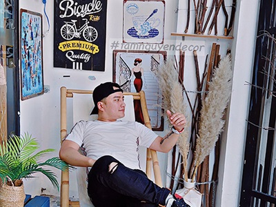 Ghế xếp bãi biển vải canvas khung tre ngoài trời cỡ lớn GHE-01