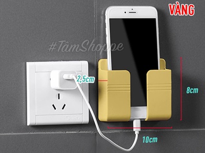 Giá để sạc điện thoại dán tường chữ nhật nhựa 5 màu GDDT-01