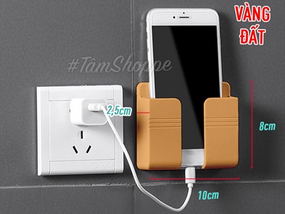 Giá để sạc điện thoại dán tường chữ nhật nhựa 5 màu GDDT-01