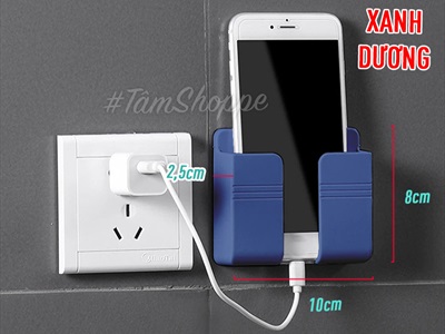 Giá để sạc điện thoại dán tường chữ nhật nhựa 5 màu GDDT-01