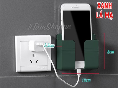 Giá để sạc điện thoại dán tường chữ nhật nhựa 5 màu GDDT-01