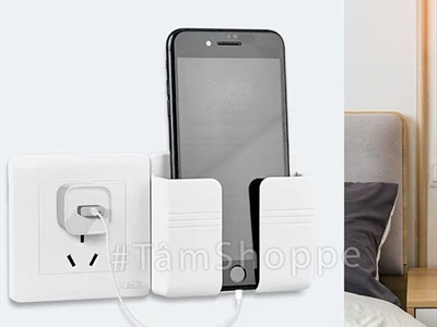 Giá để sạc điện thoại dán tường chữ nhật nhựa 5 màu GDDT-01