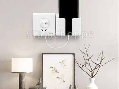 Giá để sạc điện thoại dán tường chữ nhật nhựa 5 màu GDDT-01