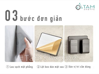Giá để sạc điện thoại dán tường chữ nhật nhựa 5 màu GDDT-01