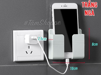 Giá để sạc điện thoại dán tường chữ nhật nhựa 5 màu GDDT-01