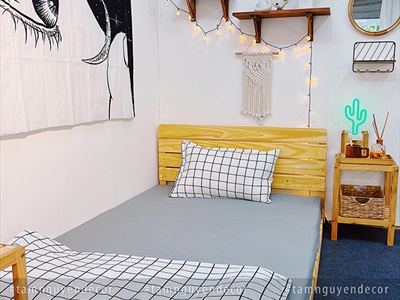 Giường Pallet gỗ thông mới láng mịn cứng cáp chống mọt GIUONG-01