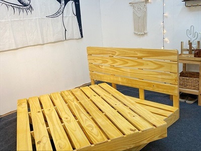 Giường Pallet gỗ thông mới láng mịn cứng cáp chống mọt GIUONG-01
