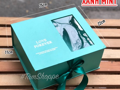 Hộp quà sang trọng cửa sổ trong suốt tự gấp dễ dàng HOPQUA-01