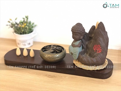 Lò đốt trầm hương bát tròn nắp họa tiết 3D hợp kim LXTH-DOT-01