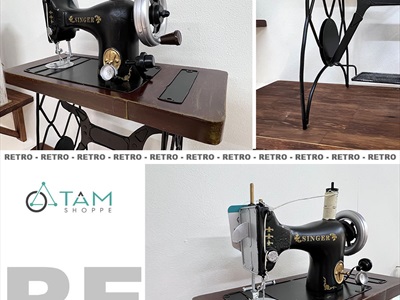 Mô hình bàn máy may sắt Vintage cao 40cm MHVT-BMM-01