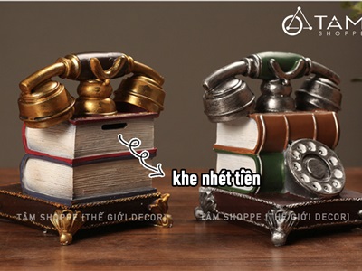 Mô hình điện thoại quay số giả cổ cuốn sách MHVT-Đ.TH-04