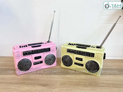Mô hình máy catssette radio cao 11cm (chưa tính cần) MHVT-MCSR-01