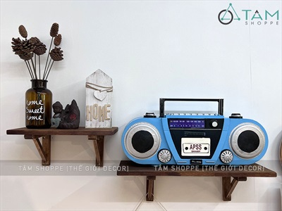 Mô hình máy catssette radio cổ điển xanh biển tỷ lệ 1:1 MHVT-MCSR-02