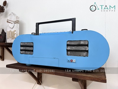 Mô hình máy catssette radio cổ điển xanh biển tỷ lệ 1:1 MHVT-MCSR-02