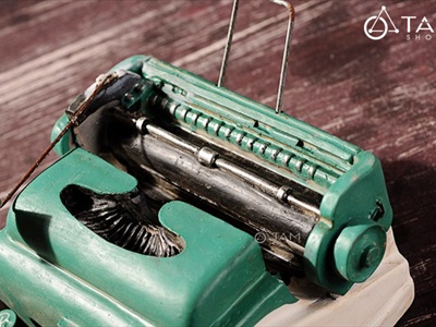 Mô hình máy đánh chữ Vintage xanh ngọc MHVT-MD.CH-02