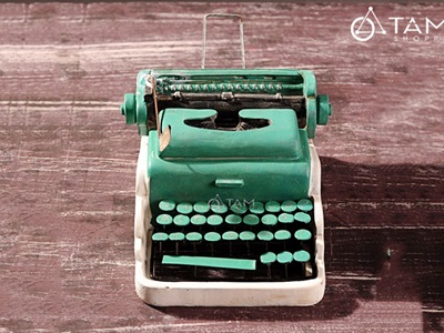 Mô hình máy đánh chữ Vintage xanh ngọc MHVT-MD.CH-02