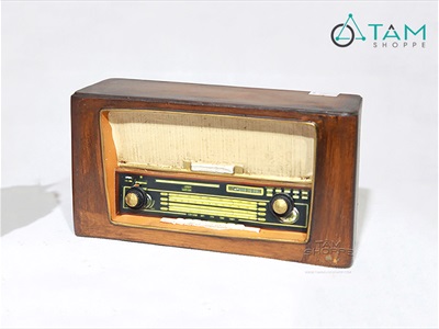 Mô hình Radio cổ điển nâu cao 11cm MHVT-MCSR-03