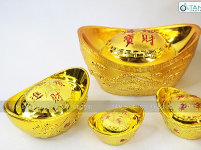 Mô hình thỏi vàng trang trí Tết nhiều cỡ THOIVANG-01