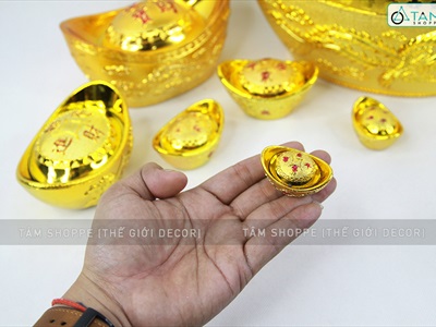 Mô hình thỏi vàng trang trí Tết nhiều cỡ THOIVANG-01