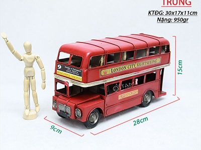 Mô hình xe buýt 2 tầng London đỏ cổ điển MHX-BUS2T-01