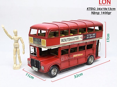Mô hình xe buýt 2 tầng London đỏ cổ điển MHX-BUS2T-01