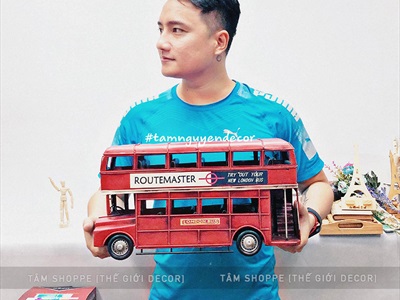 Mô hình xe buýt 2 tầng London đỏ cổ điển MHX-BUS2T-01