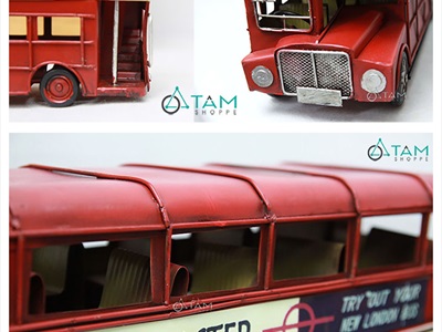 Mô hình xe buýt 2 tầng London đỏ cổ điển MHX-BUS2T-01