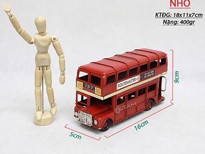 Mô hình xe buýt 2 tầng London đỏ cổ điển MHX-BUS2T-01