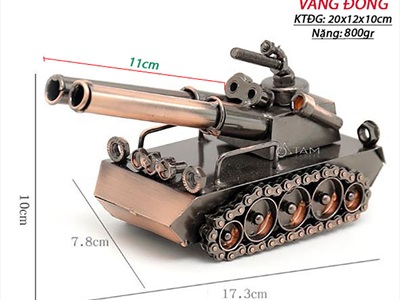 Mô hình xe tăng sắt 2 nòng đại bác MHX-XT-01