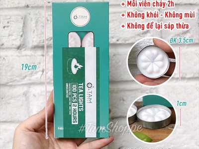 Nến Tealight cháy 2h không khói không mùi NEN-TEALIGHT-02