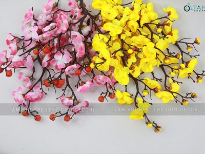 Set 05 cành mai đào bonsai D27cm cùng loại CANHHOA-01