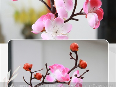 Set 05 cành mai đào bonsai D27cm cùng loại CANHHOA-01