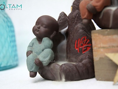Thác khói trầm hương để bàn ngọn núi chữ NGỘ [Tặng 10 nụ trầm] TKTH-01