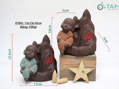 Thác khói trầm hương để bàn ngọn núi chữ NGỘ [Tặng 10 nụ trầm] TKTH-01