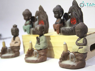 Thác khói trầm hương để bàn phật bên suối [Tặng 10 nụ trầm] TKTH-02