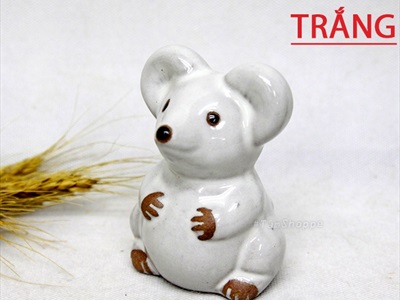 Tượng chuột nhắt gốm no căng bụng TCV-CHUOT-04