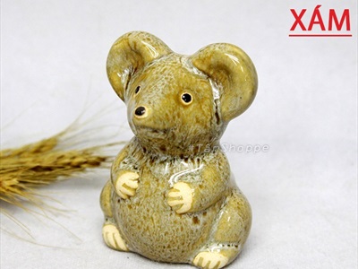 Tượng chuột nhắt gốm no căng bụng TCV-CHUOT-04