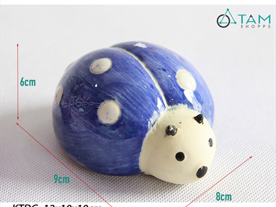 Tượng con bọ cánh cam gốm chấm bi TCV-BCC-01