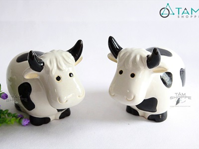 Tượng con bò sữa gốm TCV-BO-01