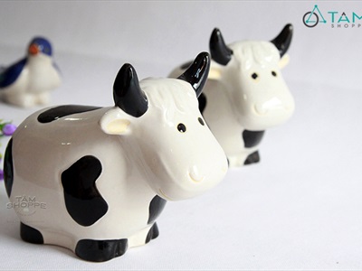 Tượng con bò sữa gốm TCV-BO-01