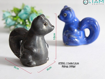 Tượng con sóc gốm cao 10cm TCV-SOC-01