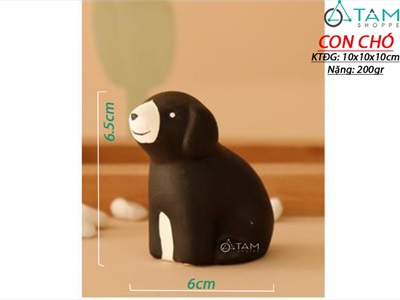 Tượng con vật gốm trắng đen Bắc Âu cỡ nhỏ nhiều kiểu TCV-LXK-01