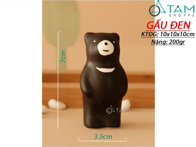 Tượng con vật gốm trắng đen Bắc Âu cỡ nhỏ nhiều kiểu TCV-LXK-01