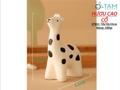 Tượng con vật gốm trắng đen Bắc Âu cỡ nhỏ nhiều kiểu TCV-LXK-01