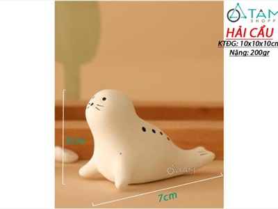 Tượng con vật gốm trắng đen Bắc Âu cỡ nhỏ nhiều kiểu TCV-LXK-01