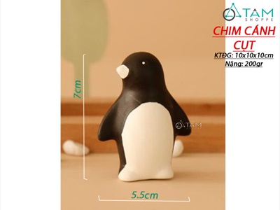 Tượng con vật gốm trắng đen Bắc Âu cỡ nhỏ nhiều kiểu TCV-LXK-01