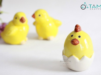 Tượng gà con lông vàng cute TCV-GA-02