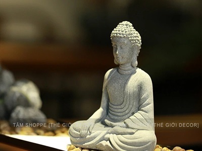 Tượng phật ngồi 2 kiểu resin giả đá TUONGPHAT-01